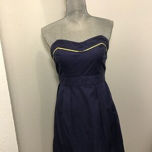 Urban outfitters Kimchi Blue Strapless Navy Dress Nautical sailor retro pinup